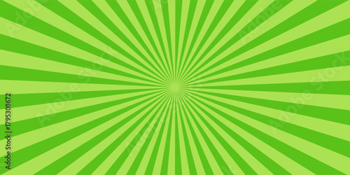 Simple Gradient Green Blank Horizontal Plain Background With Vibrant Starburst Radiance Flares Effect