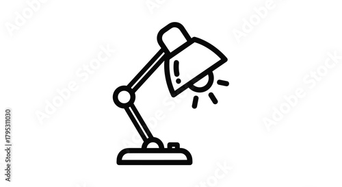 Illuminate your workspace with this modern desk lamp icon perfect for study or creative projects, Generative AI