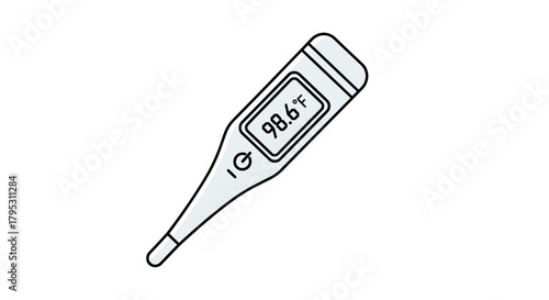 Digital thermometer displays normal body temperature 986F essential health monitoring tool for home or clinic use, Generative AI