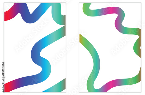 Abstract Color Ribbon Shapes – Wavy Gradient Lines, Colorful Flow Pattern, Modern Decorative Design