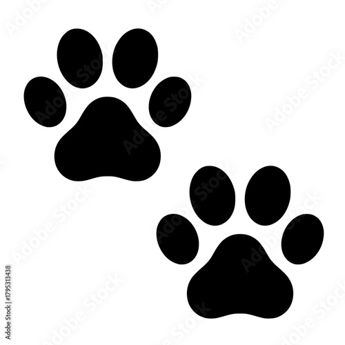 Paw Prints: Capturing the essence of animal companionship and the playful journey of a beloved pet, this image features two paw prints.