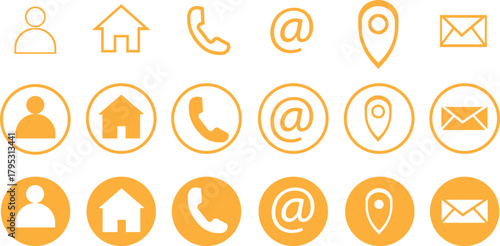 Contact information icons set