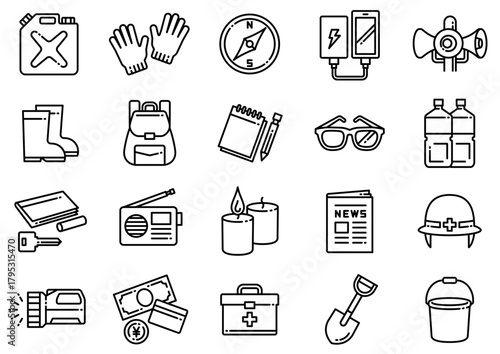 災害・防災アイコン07　Disaster Prevention icons
