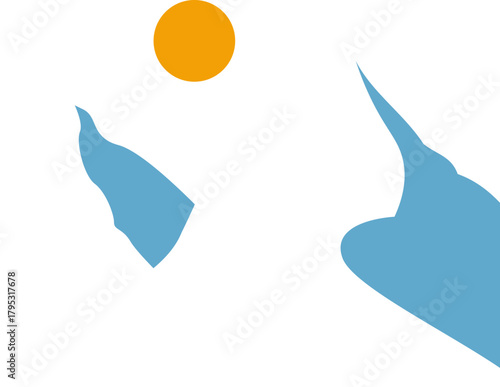 Snowy Mountain with Sun Lanscape