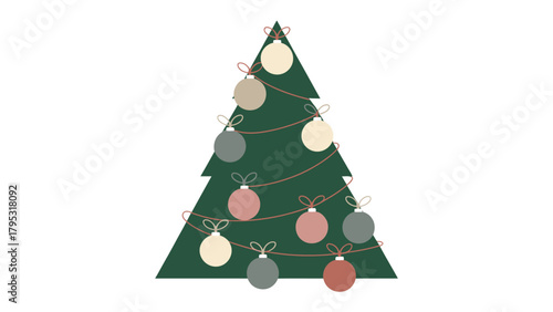Holiday tree decor: A beautifully adorned christmas tree stands, ready to spread seasonal cheer. Decorated with colorful ornaments, the tree radiates a festive aura, symbolizing joy, togetherness.