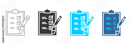  evaluation icon set multiple style collection	
