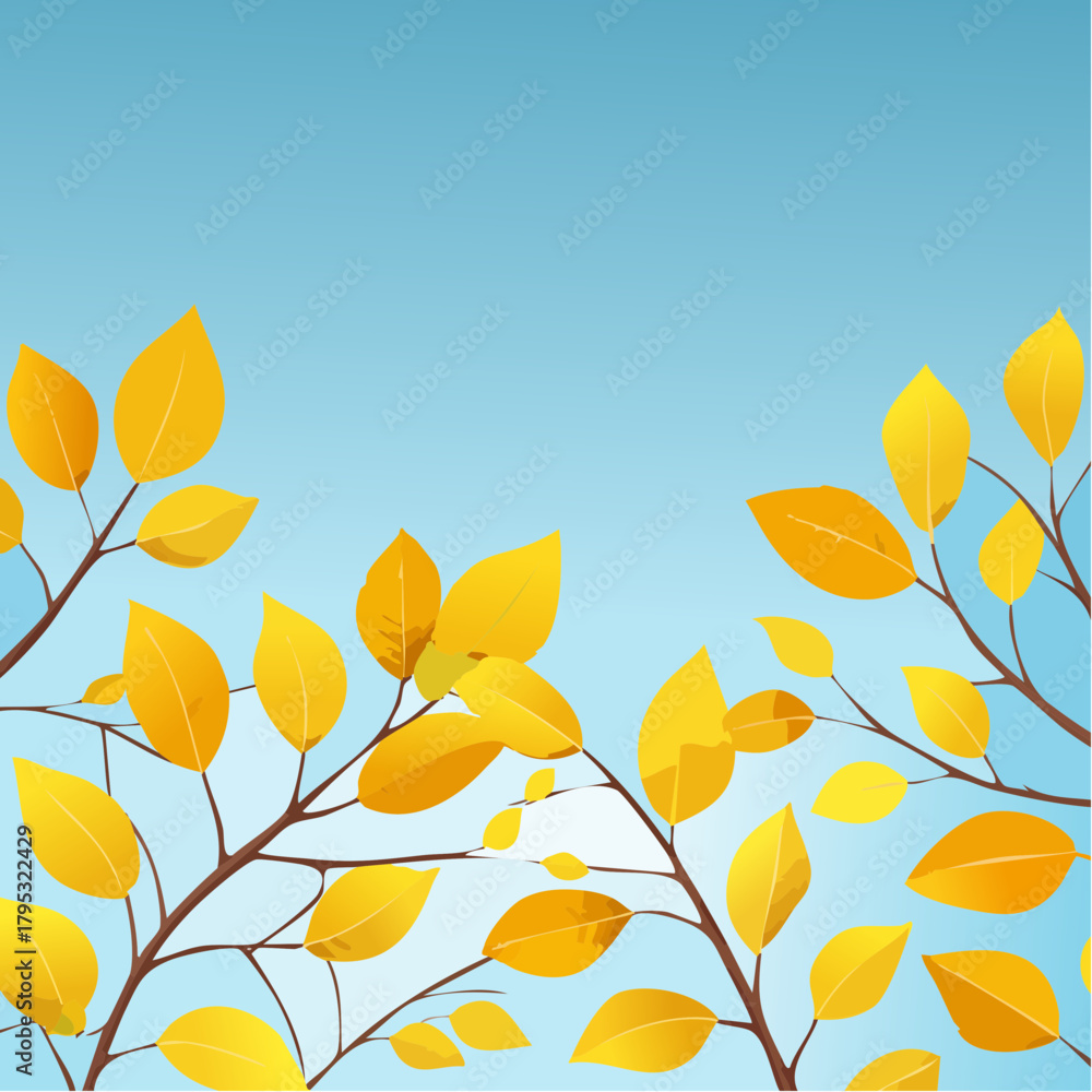 Fototapeta premium The leaves of the tree are yellow and orange 1