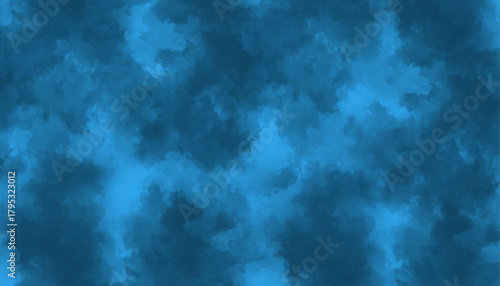 Soft focus surface pattern: dark cobalt and light cyan blotches. Deep and bright blue smoky abstract texture background.