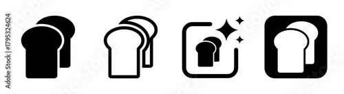 Sandwich icon for breakfast and food sign with bread in black transparent PNG vector illustration