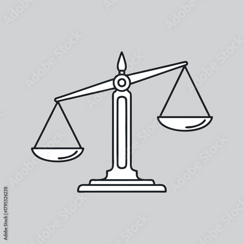 Illustration of scales with a white background