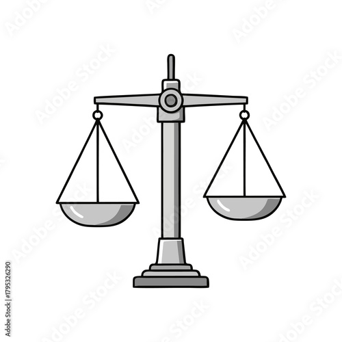 Illustration of scales with a white background