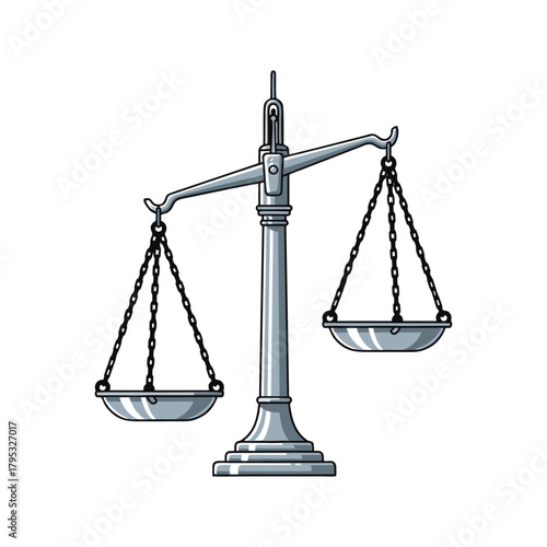 Illustration of scales with a white background