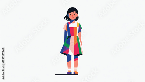 Illustration Of A Teenage Girl Vector Design Template