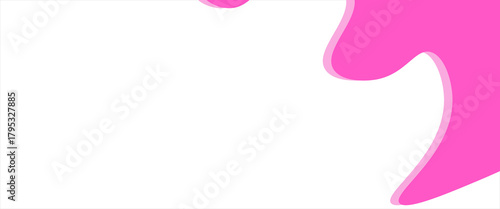 Pink ice cream melted with colorful cute candy sprinkles long border, banner seamless pattern, vector white background