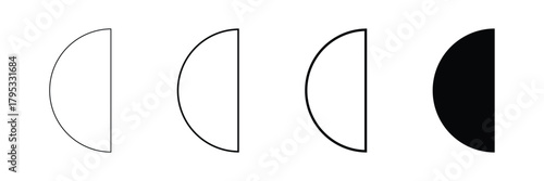 Dashed half circle geometric shape element .Vector illustration .EPS 10 .