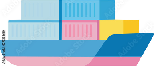 Modern container ship transports goods globally, symbolizing international trade and efficient logistics, perfect for supply chain solutions and import export