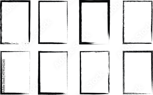 Black and white frame set illustration