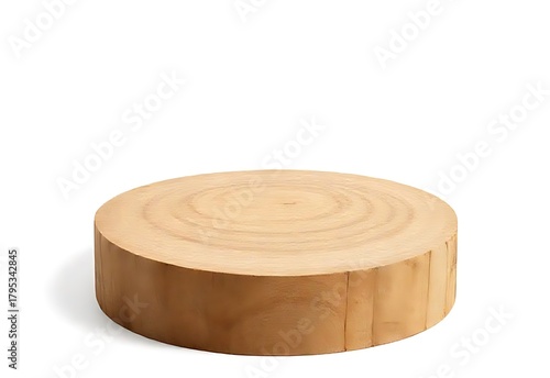 Empty brown wooden cutting board object on white isolated surface