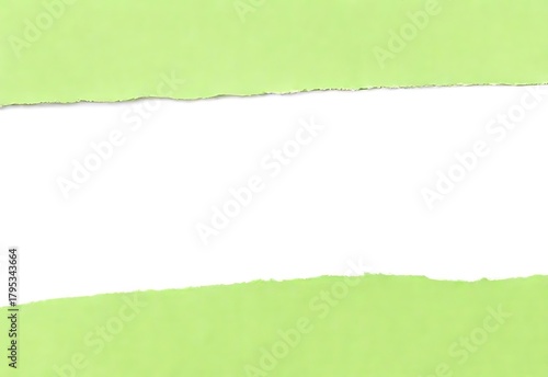Green torn paper background with blank ripped texture and cardboard grunge edge