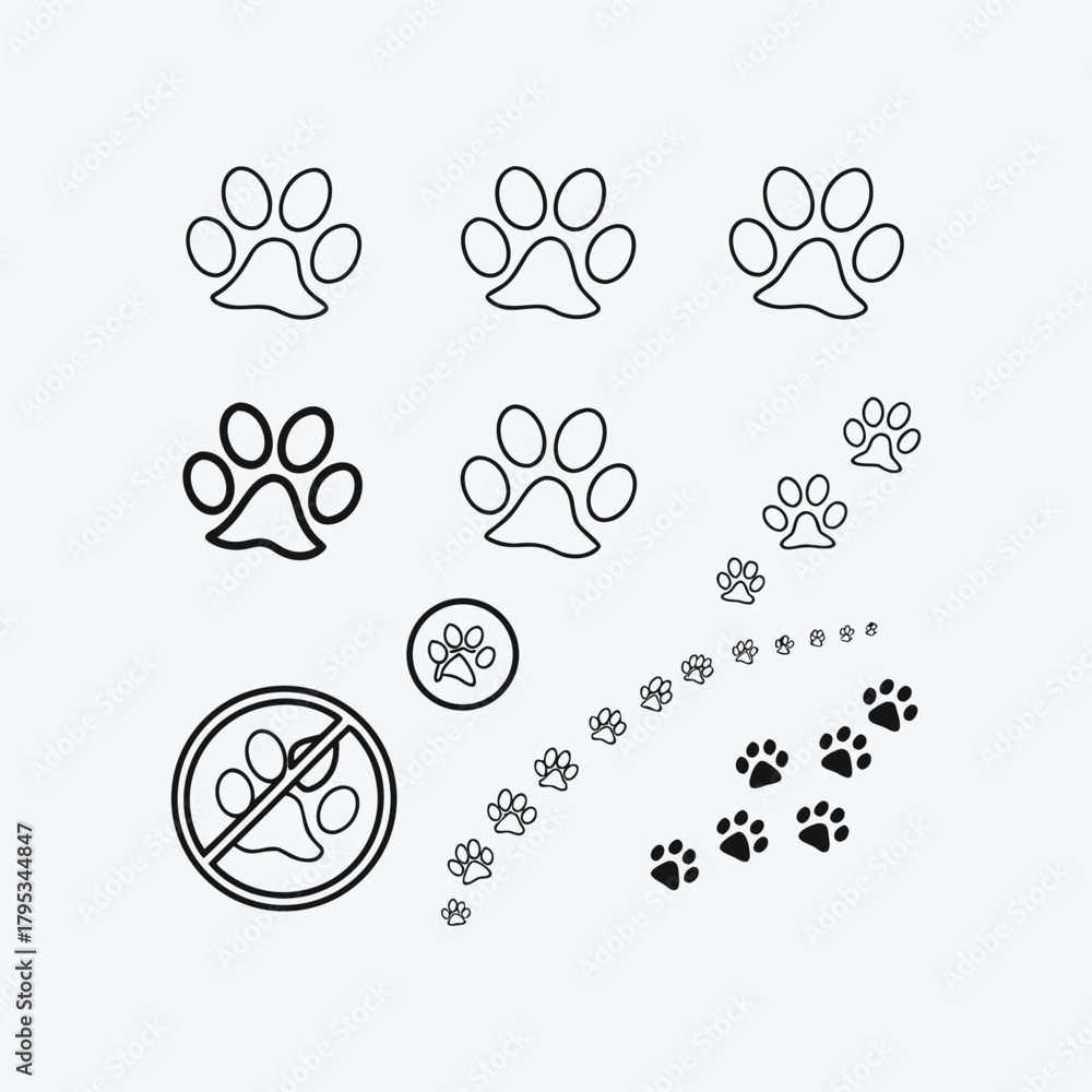 Fototapeta premium Set of black and white heart vector icons and abstract symbols