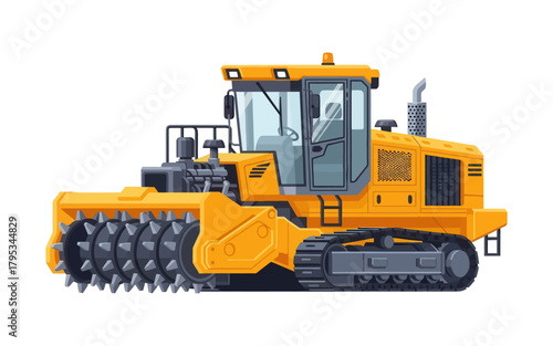 Heavy-duty yellow tracked forestry mulcher for land clearing and site preparation.