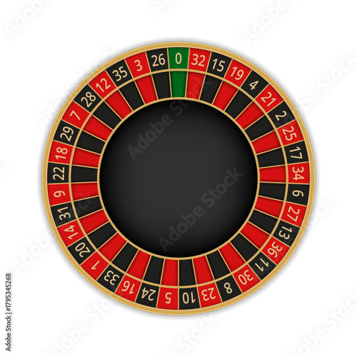 Roulette wheel vector illustration in flat vector style with gambling and casino elements