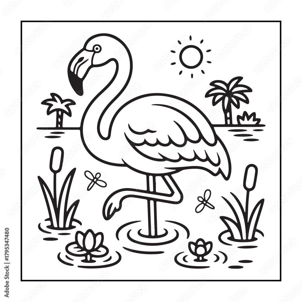 Obraz premium Animals with kids like the elements of black and white coloring pages for children, adults, and teens.