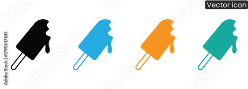 Vibrant popsicle icons in multiple colors capture the essence of sweet summer refreshment, perfect for designs promoting cool treats and fun.