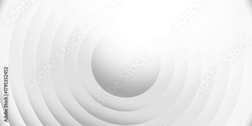Abstract Futuristic 3d White Architecture Circular Concentric Background. White circle abstract background. Circular Building. Geometric technology design. White tunnel background. Interior Vector.