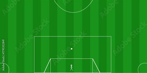Green Football field scheme. Standard soccer markup over green grass, Vector illustration