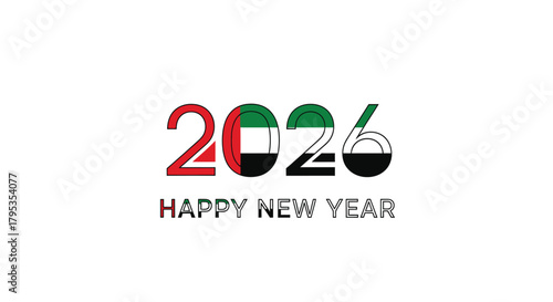 Celebrate 2026 UAE Happy New Year with vibrant national pride