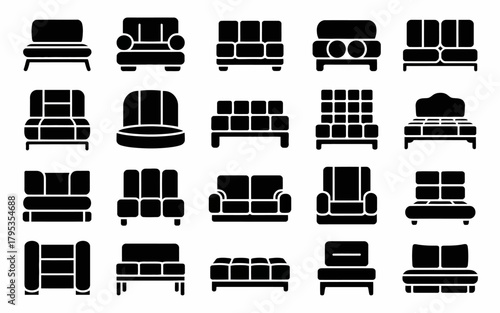 furniture icons set