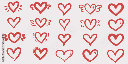 Heart Vector Pack Love and Affection Doodles Collection