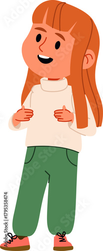 Smiling Girl in Casual Outfit