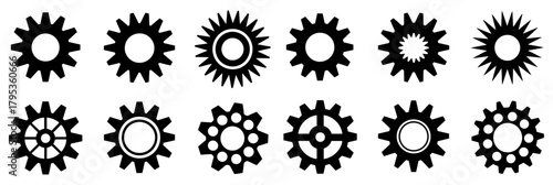 gear wheels icon collection set