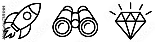 company mission vision values icons