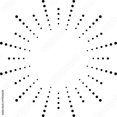Radiating expanding dots a spotlight abstract design