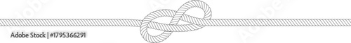 Rope knot creating a secure connection concept