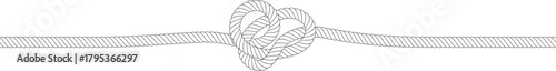 Gray rope forming a tight knot illustration