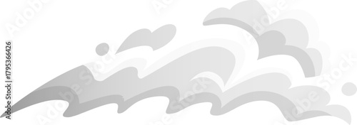 Gray smoke or steam flowing abstract illustration