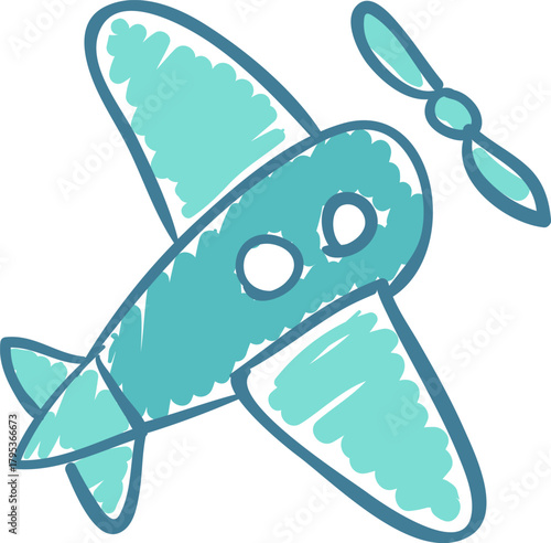 Hand drawn airplane doodle representing travel concept