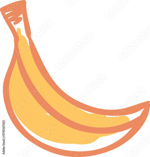Hand drawing bananas representing healthy fresh fruit