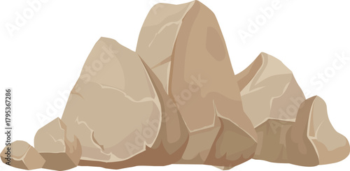 Brown rocks and boulders forming a natural pile