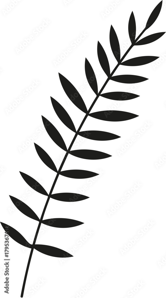 Fototapeta premium Abstract organic plant branch with many leaves