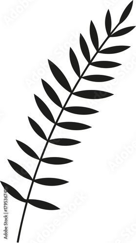Abstract organic plant branch with many leaves