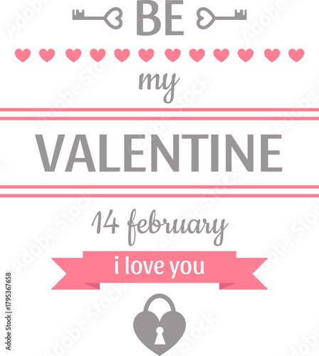 Valentine's Day greeting card design with heart lock