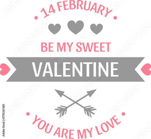 Valentine's Day greeting expressing love with hearts and arrows