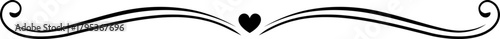 Ornate heart dividing decorative swirl design element