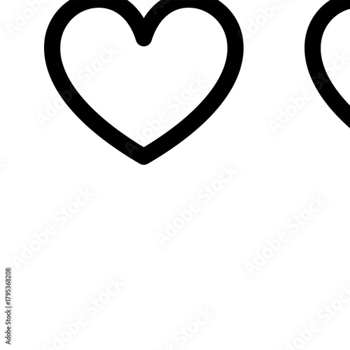 Repeating heart outlines creating a love pattern background