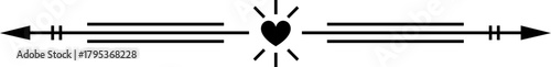 Heart symbol glowing with connecting horizontal line